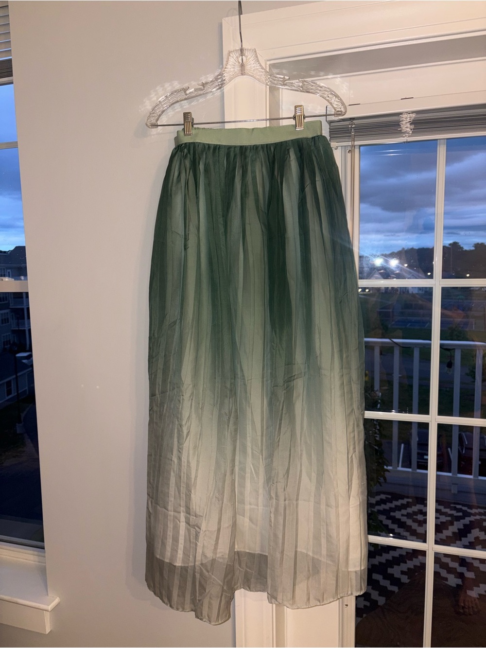 Teal to Light Blue Ombre Maxi Skirt